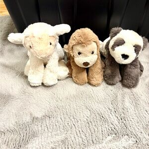 Jellycat Smudge Bundle BNWT Monkey, Panda and Lamb